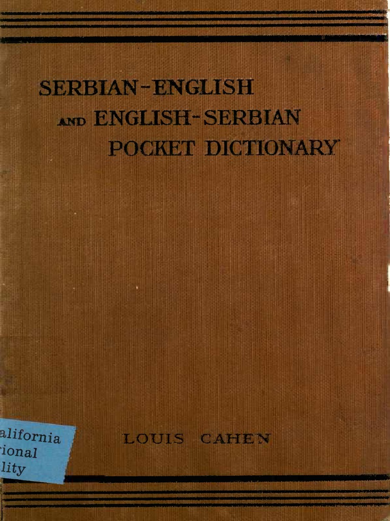 Cahen Louis.serbianEnglish and EnglishSerbian Pocket Dictionary
