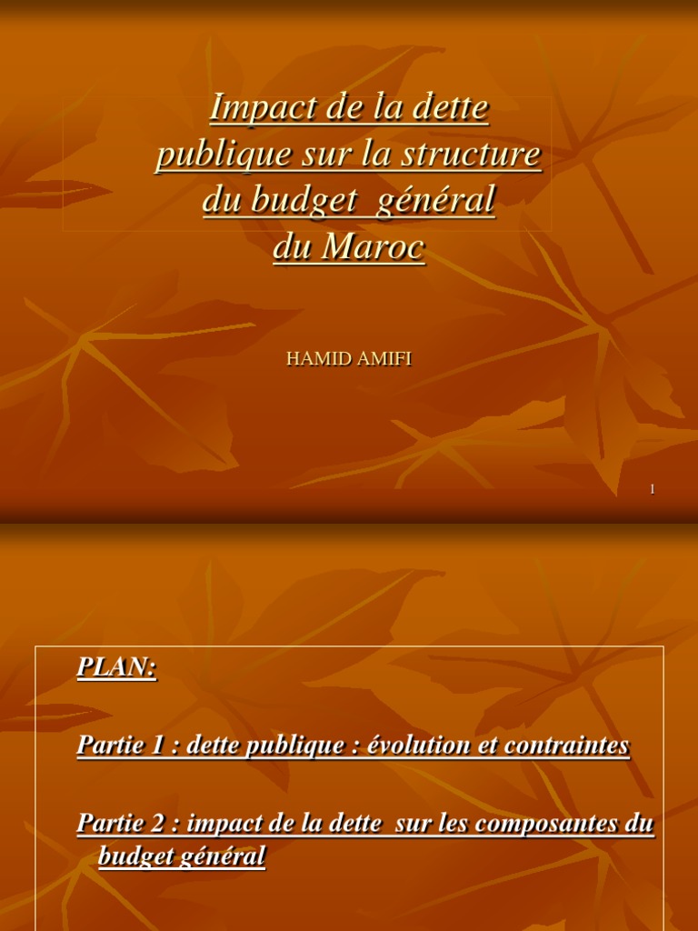 Impact de la Dette Publique au Maroc | PDF | Dette publique | Déficit ...