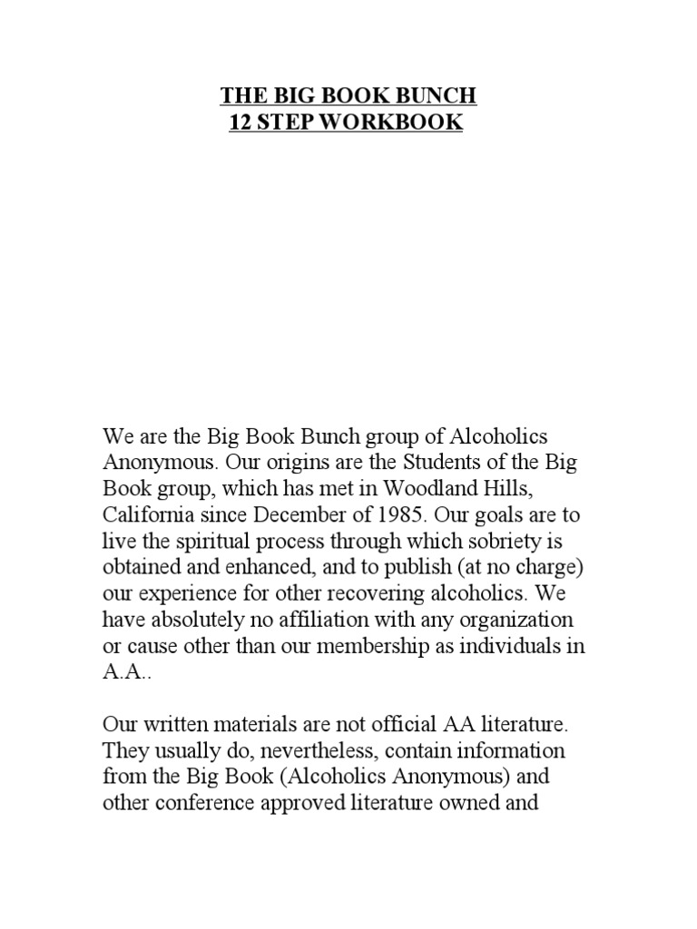 12 Step Workbook Descargar gratis PDF Alcoholics Anonymous The