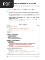 Guidelines For Assignment Report Writing: A. Samples of The Table of Contents, List of Tables and List of Figures