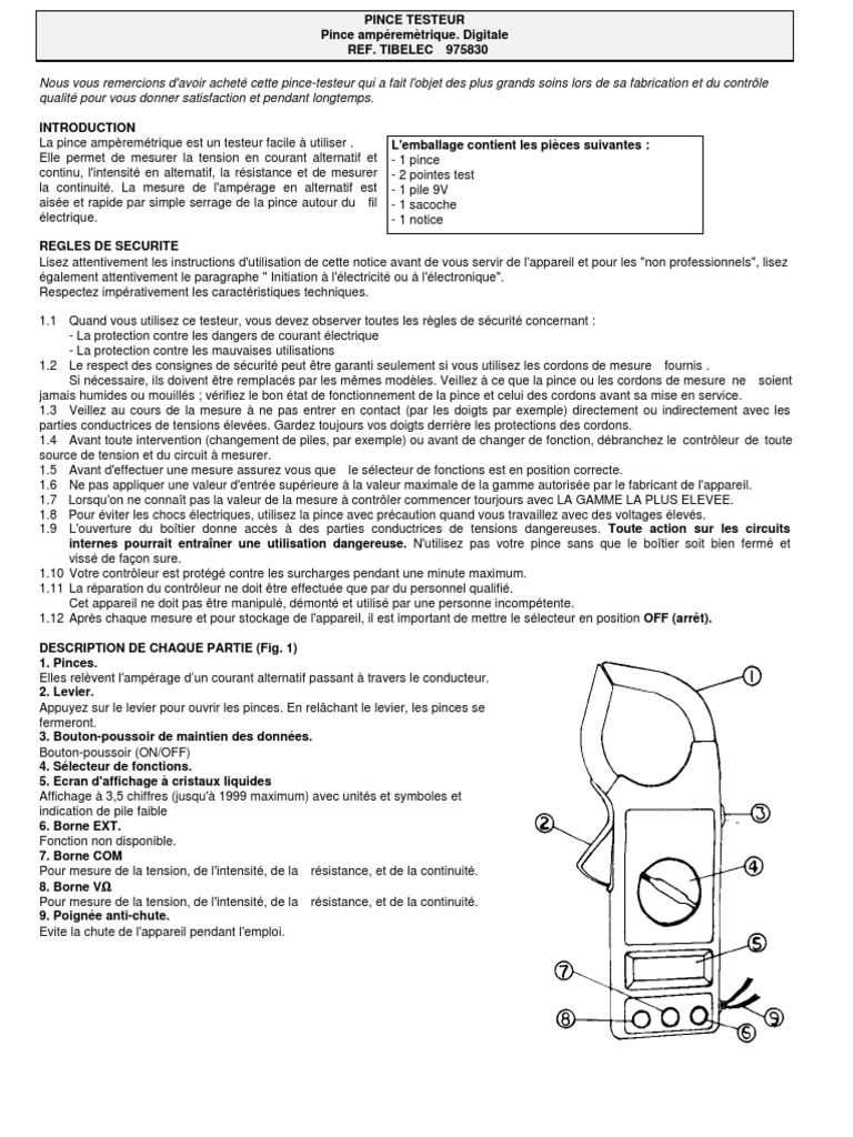 Acheter Le multimètre à pince numérique mesure la résistance à la terre de  tension à courant alternatif et continu