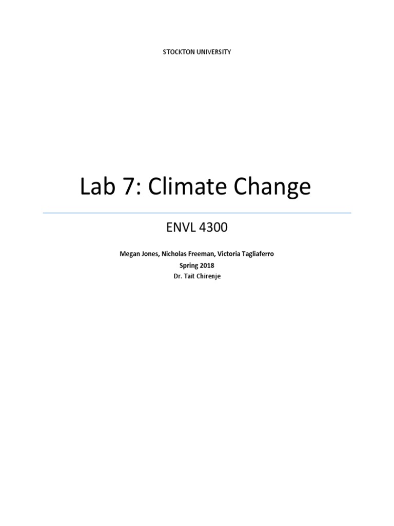 Lab 7: Climate Change: ENVL 4300 | PDF | Greenhouse Gas | Global Warming