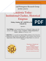 Catalonia Today: Institutional Clashes, Historical Enigmas: The Spanish and Portuguese Research Group Invites You To