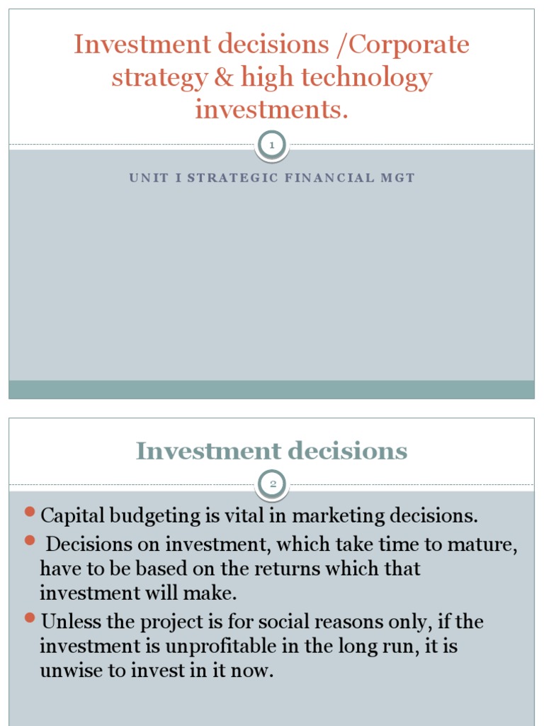 Strategic Financial Management Insights | PDF | Net Present Value ...