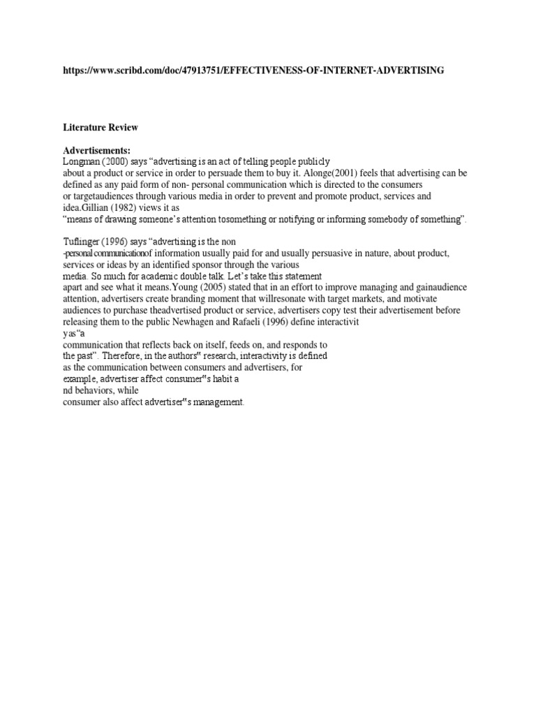 Literature review summary example picture