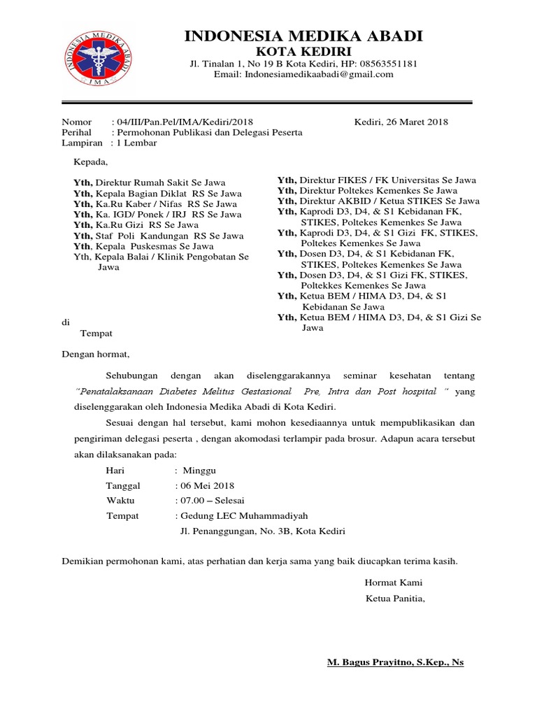 Contoh Surat Peserta Program