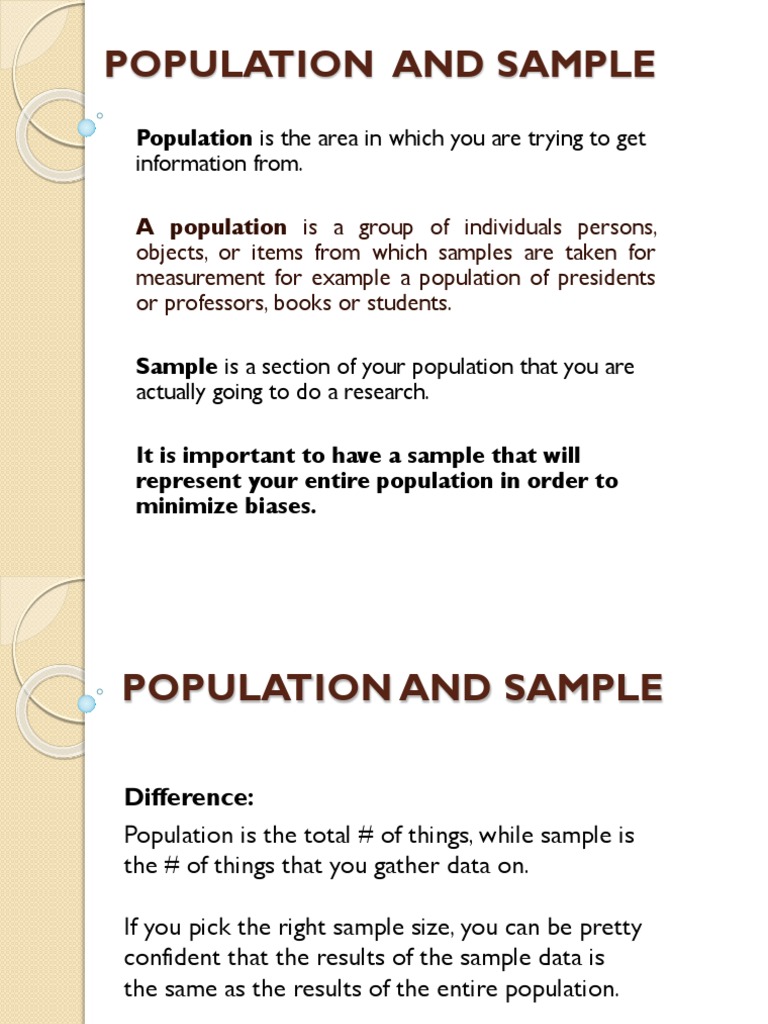 Population And Sample In The Research Pdf Sampling Statistics Statistics