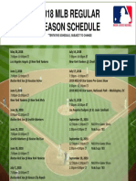 MLB Schedule 2018