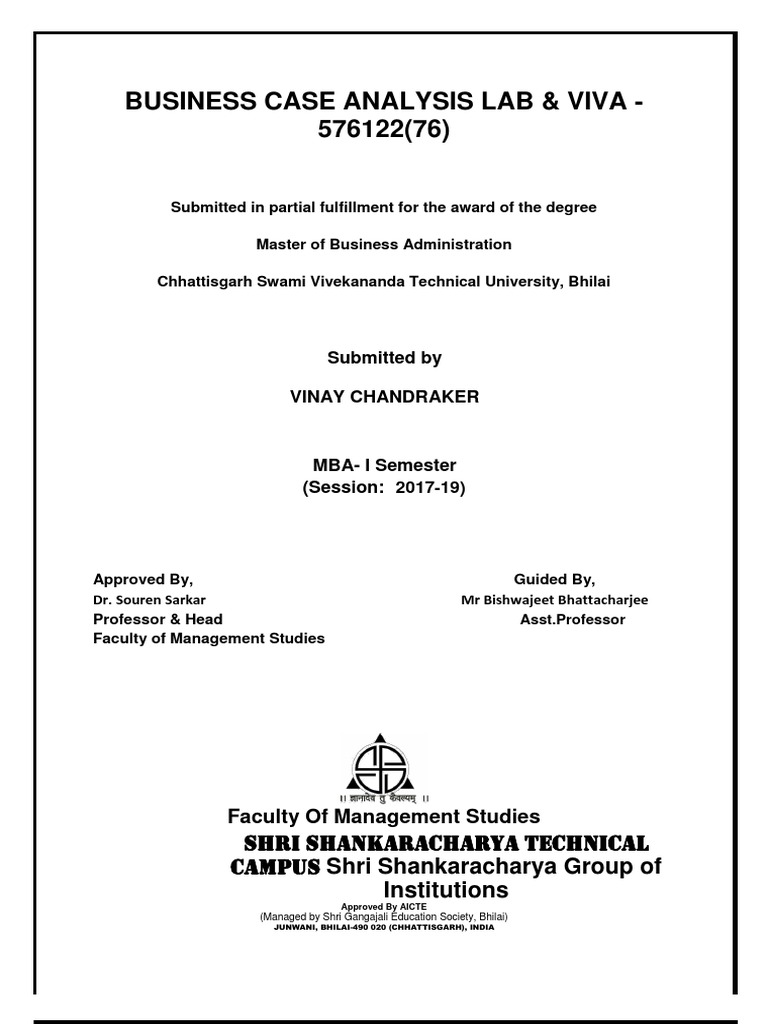 MBA Business Case Analysis Submission | PDF