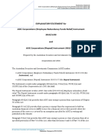 Explanatory Statement For ASIC Corporations (Employee Redundancy Funds Relief) Instrument 2015/1150