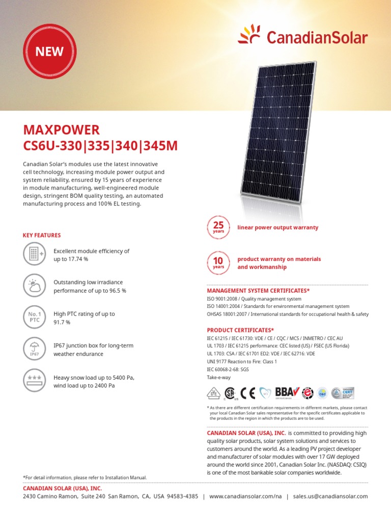 Canadian Solar 550W Panel Datasheet | PDF | Electrical Engineering | Nature