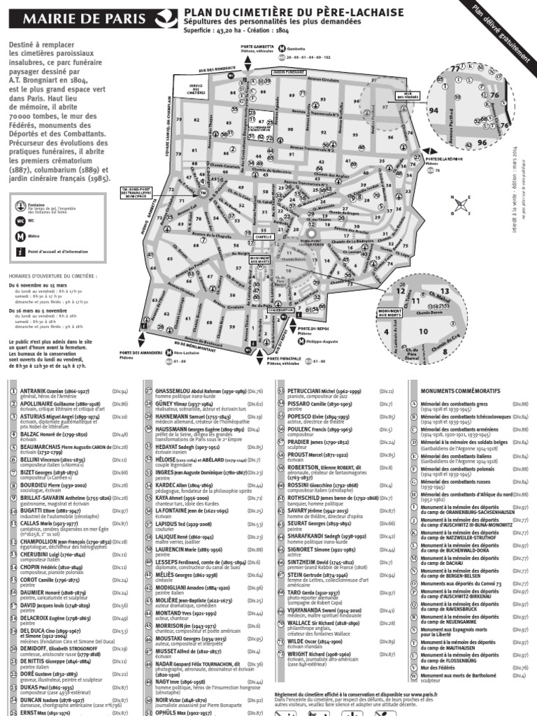 Père Lachaise Guidemap Mémorial