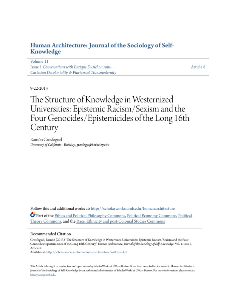 The Structure of Knowledge in Westernized Universities - Epistemic | PDF