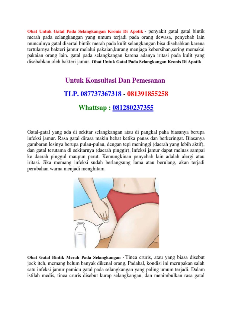 Obat Untuk Gatal Pada Selangkangan Kronis Di Apotik