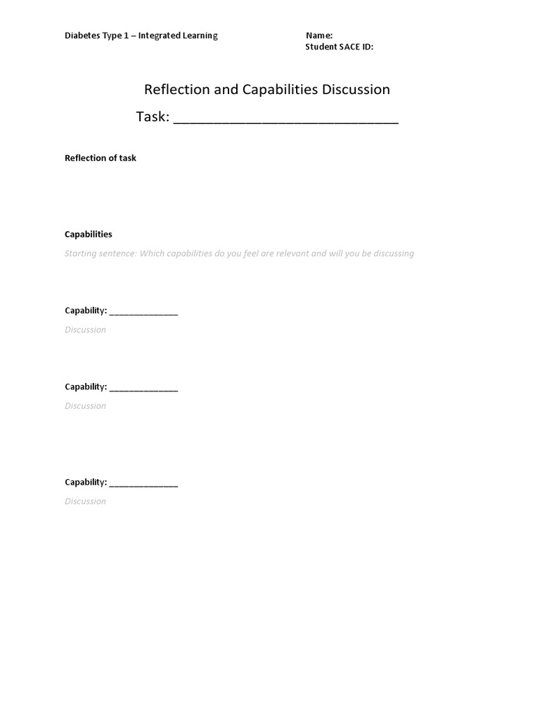 Reflection and Capabilities Discussion Template | PDF