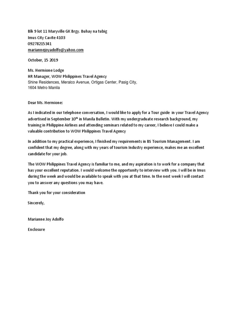 Application for Tour Guide Position | PDF