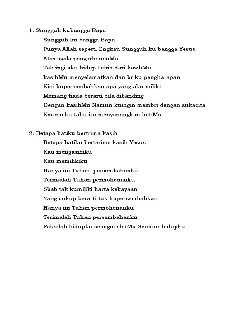 Lirik Lagu Rohani Pdf