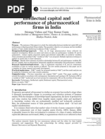 Journal of Intellectual Capital Volume 15 Issue 1 2014 (Doi 10.1108 - JIC-04-2013-0049) Vishnu, Sriranga Kumar Gupta, Vijay - Intellectual Capital and Performance of Pharmaceutical Firms in India PDF