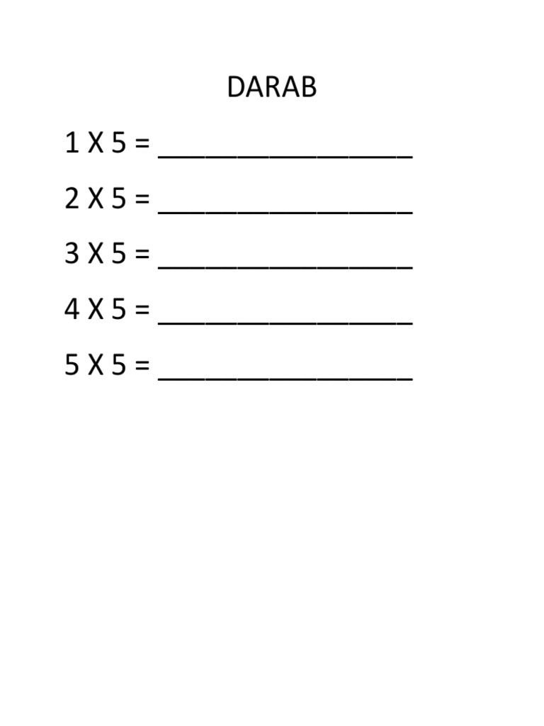 Multiplication Table for 5 | PDF