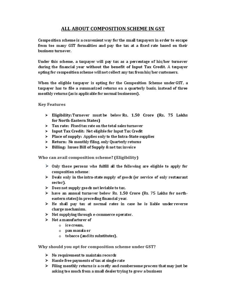Understanding GST Composition Scheme | PDF | Invoice | Taxes