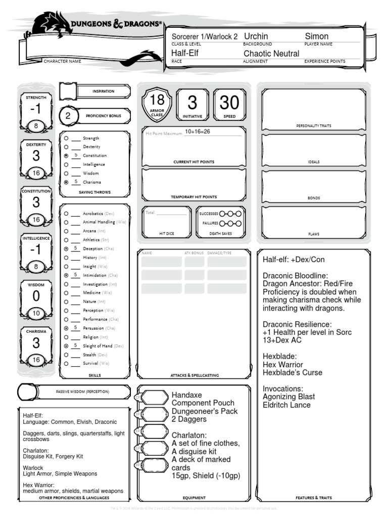 dnd5echaractersheet form fillable tsr company