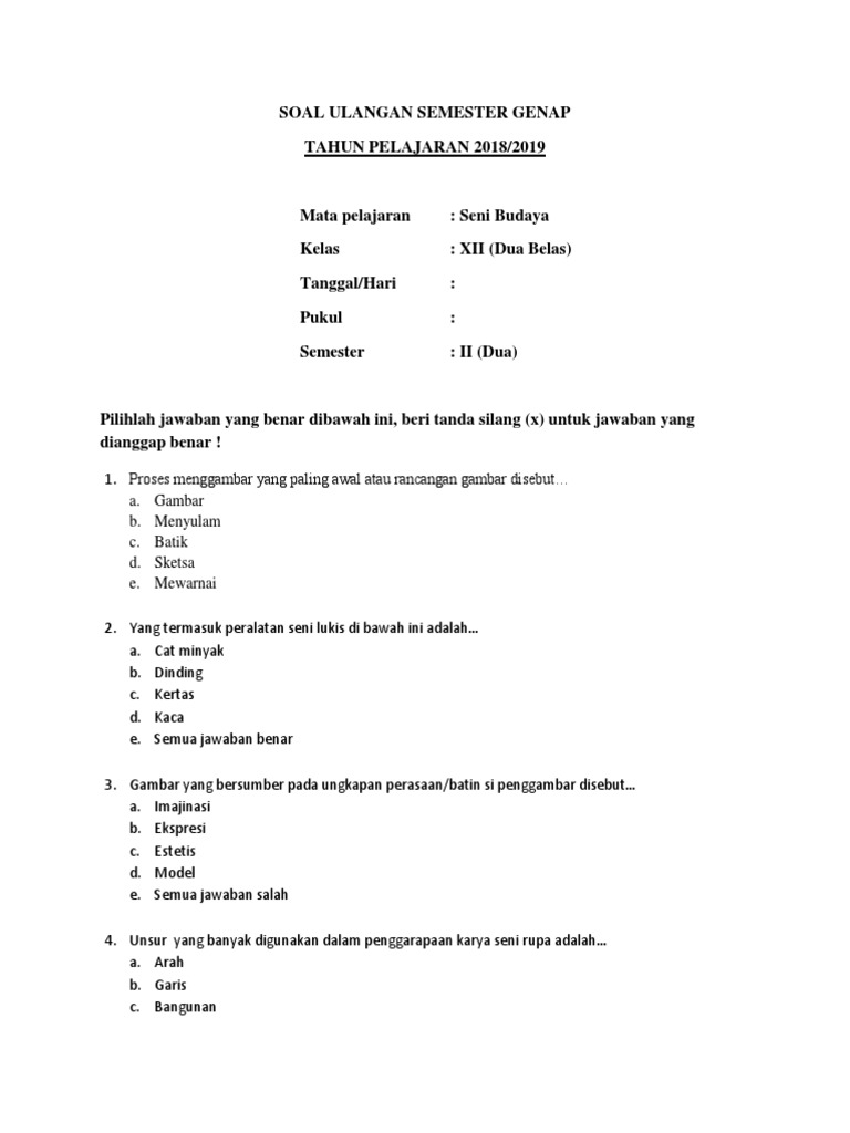 Soal Ulangan Semester Gena1 Pdf