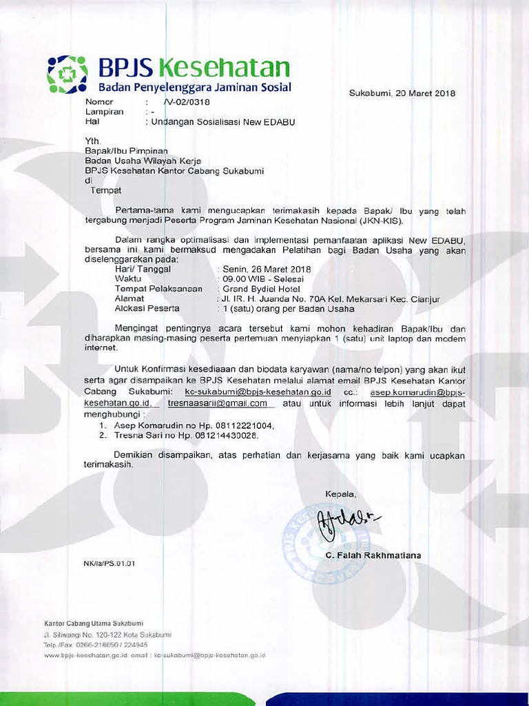 Contoh Undangan Badan Usaha Bpjs