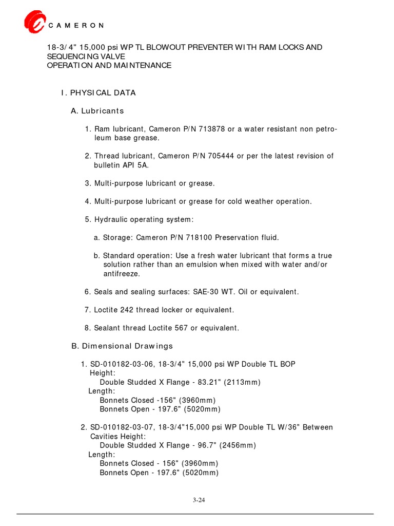 BOP TL Operation and Maintenance Manual | PDF | Piston | Screw
