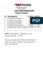 Costos de Constancias