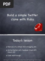 Ruby Course - Lesson 8 - Build A Simple Twitter Clone With Ruby