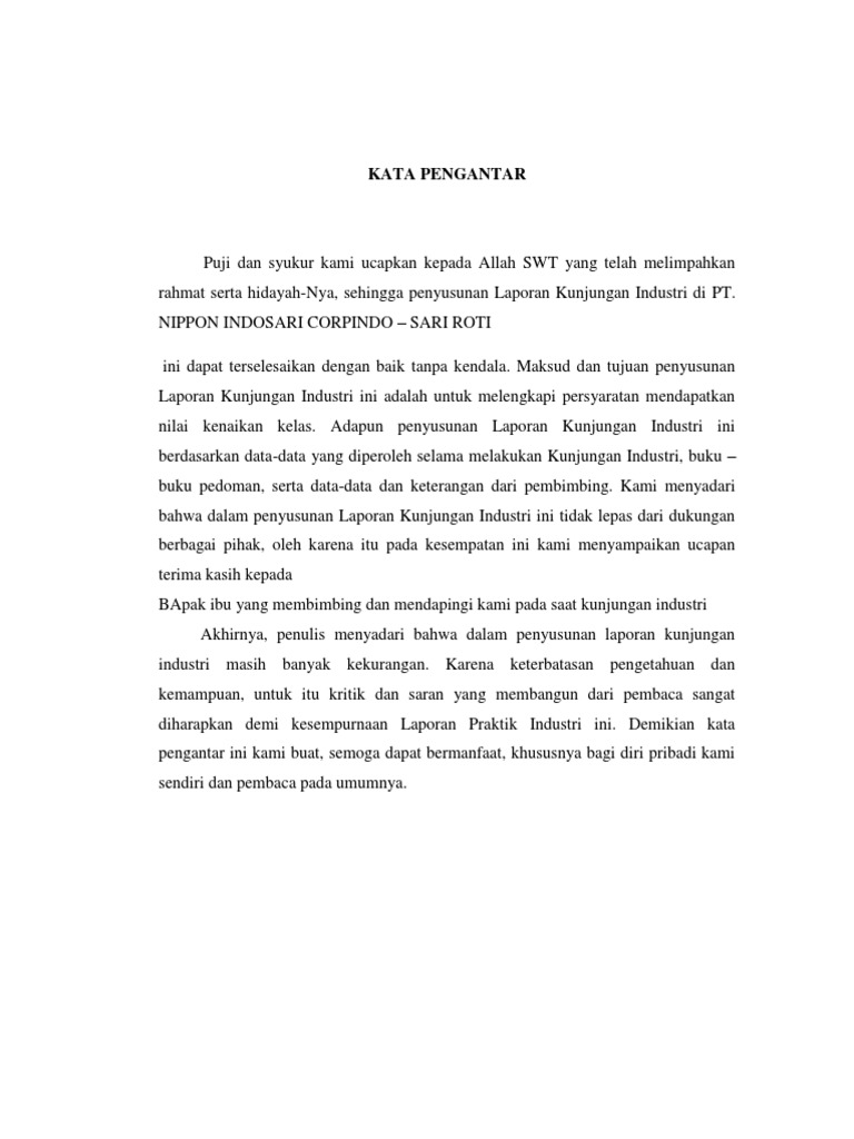 Contoh Laporan Kunjungan Ke Pabrik Seputar Laporan