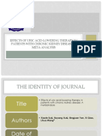 Effects of Uric Acid-Lowering Therapy in Patients With Chronic Kidney Disease A Meta-Analysis NEW