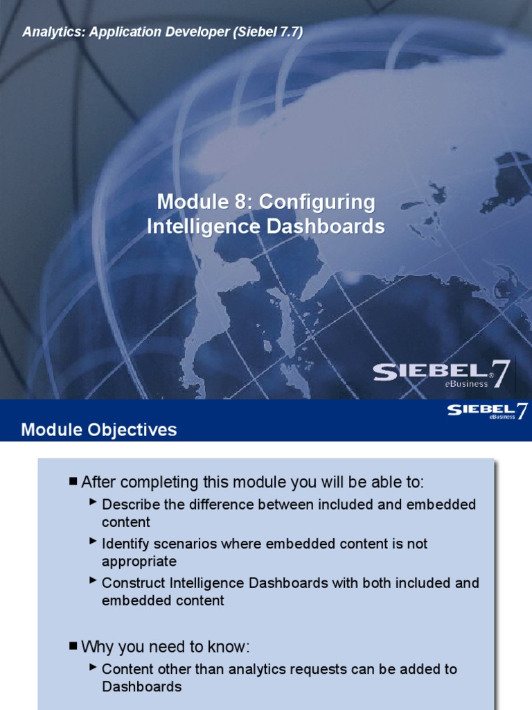 Configuring Intelligence Dashboards Guide | PDF | Html | Java Script