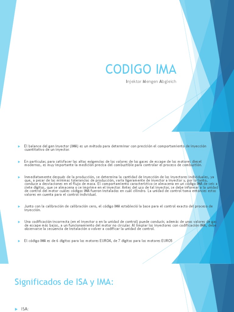Código IMA para Inyectores Diésel | PDF | Science | Ingeniería