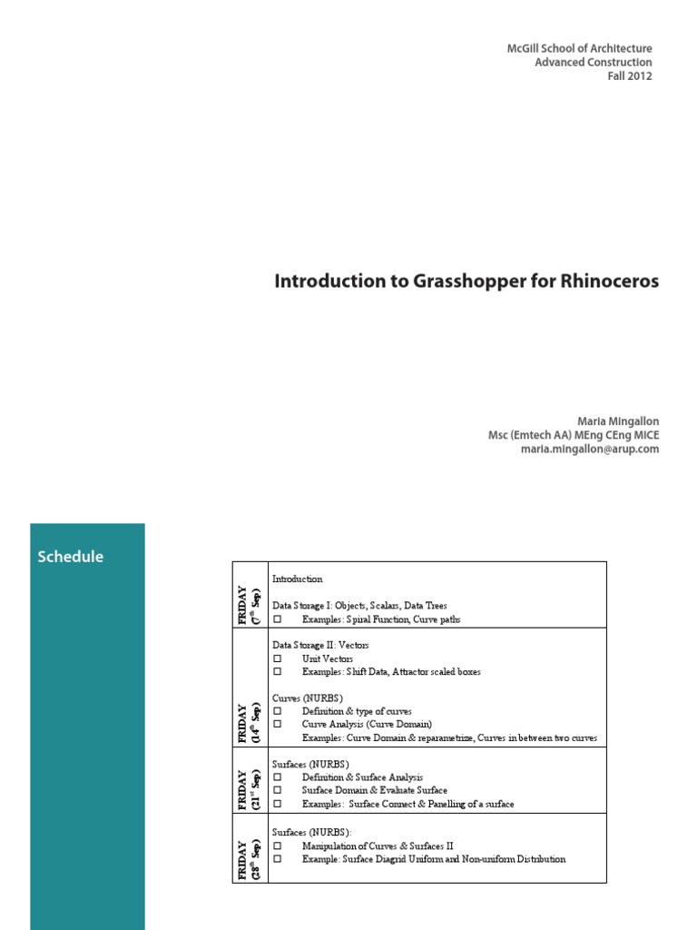 Grasshopper Curve Distance Component Guide | PDF | Trigonometric ...