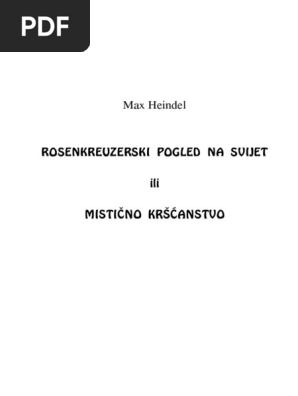 Max Heindel Rosenkreuzerski Pogled Na Svijet