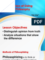 Ways of Doing Philosophy Methods