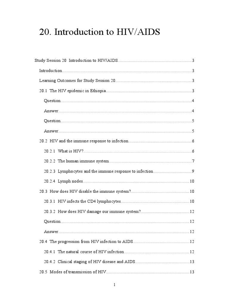 Introduction To Hiv Aids | PDF | Hiv/Aids | Lymphocyte