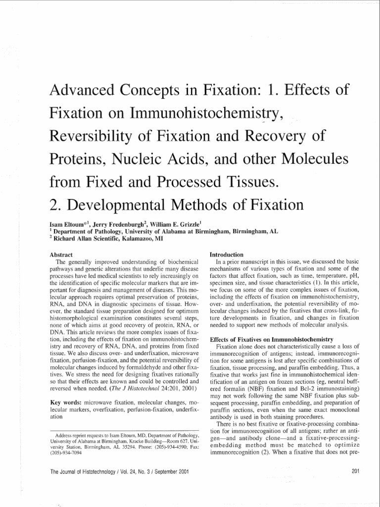 Aeltoum 2001 PDF Fixation (Histology) Formaldehyde