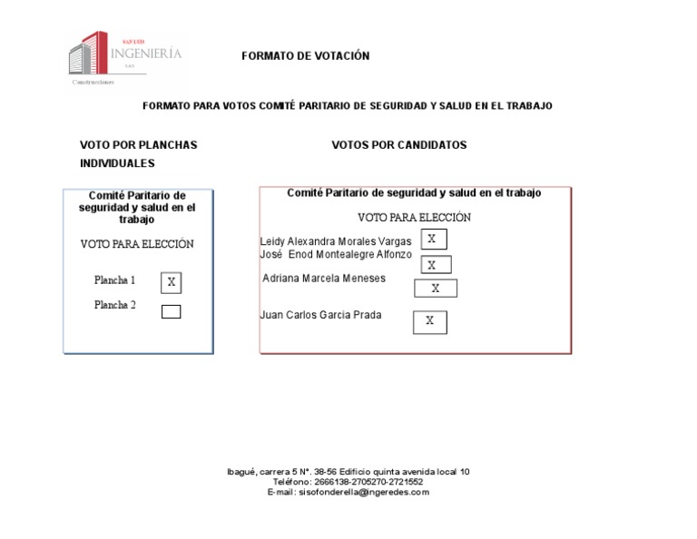 Formato para Votos PDF