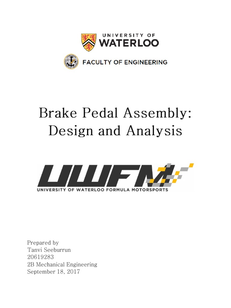 Brake Pedal Design & Analysis PDF Automotive Industry Vehicles