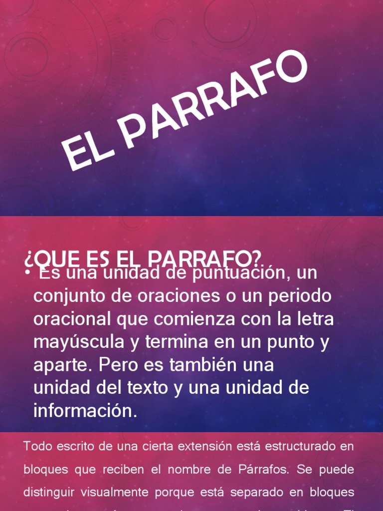 Tipos y características del párrafo | PDF | Oración (Lingüística) | Párrafo