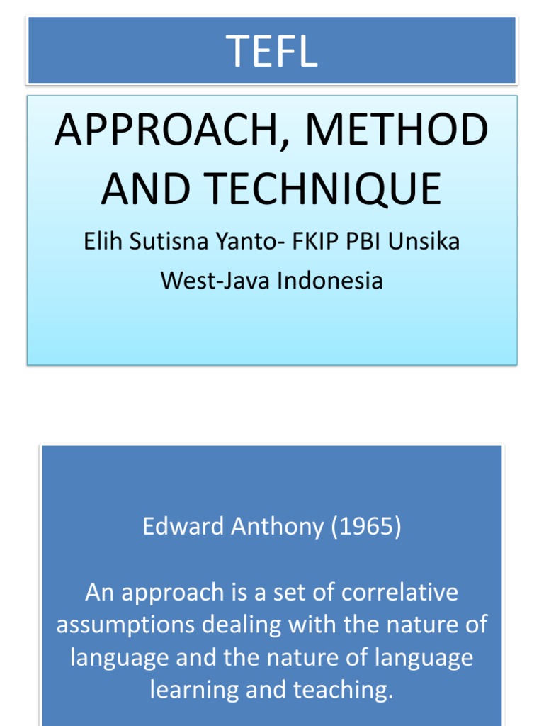 TEFL: Approach, Method, Technique | PDF | Constructivism (Philosophy Of ...