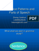 Lecture 2 Sentence Patterns and Parts of Speech