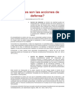 Cuáles Son Las Acciones de Defensa