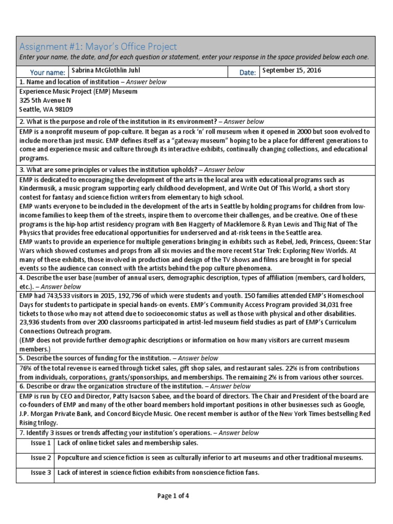 Assignment 1 Fill in Form | PDF | Museum
