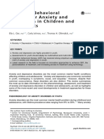 Cognitive Behavioral Therapy For Anxiety and Depression in Children and Adolescents