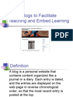 Using Blogs To Facilitate Teaching and Embed Learning