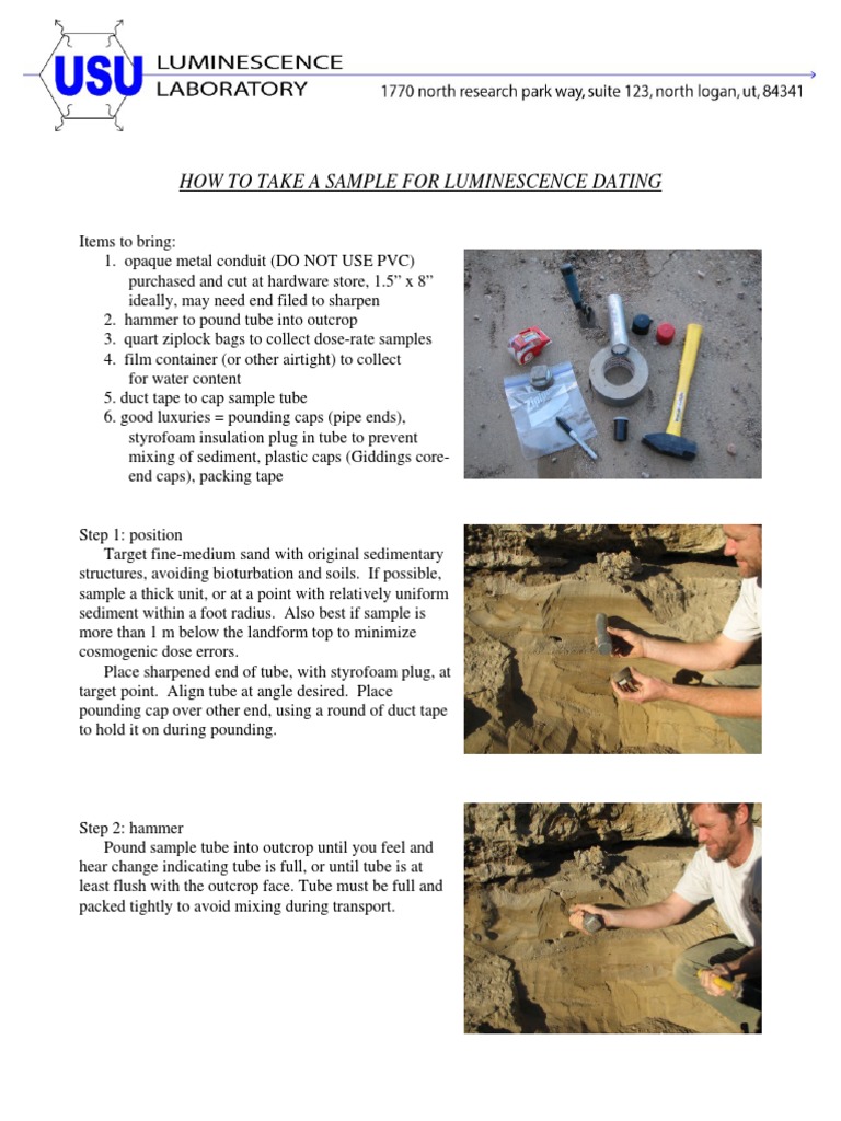 How to Take a Sample for Luminescence Dating | PDF | Excavation ...