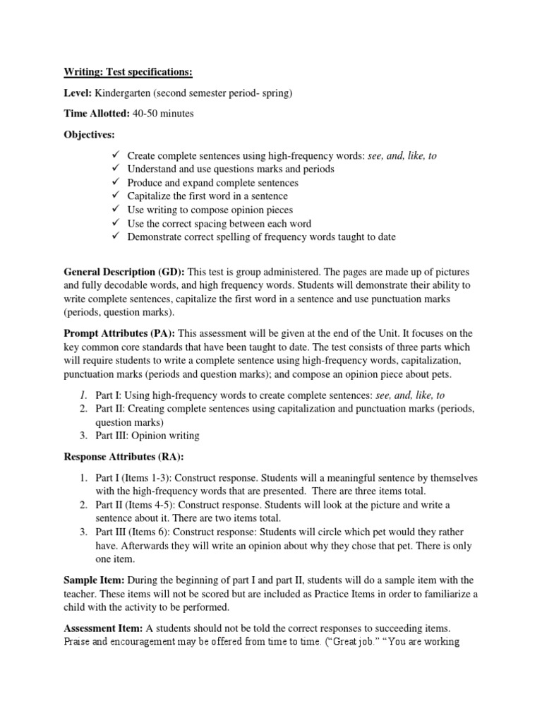 Writing Test Specifications | PDF | Question | Sentence (Linguistics)